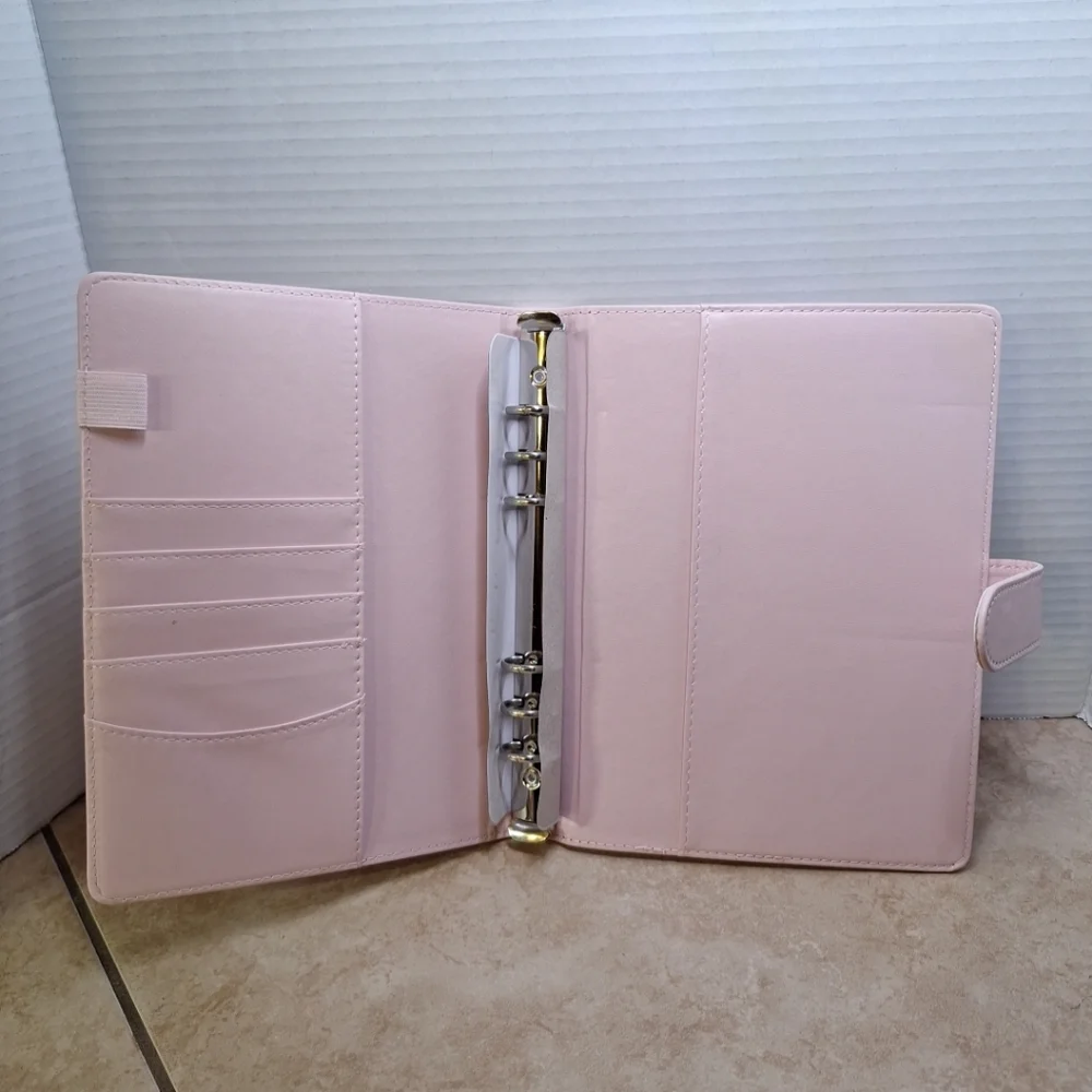 100 Envelope Saving Challenge Pink 6-ring Binder Clear Pockets Tracker Page 9x7